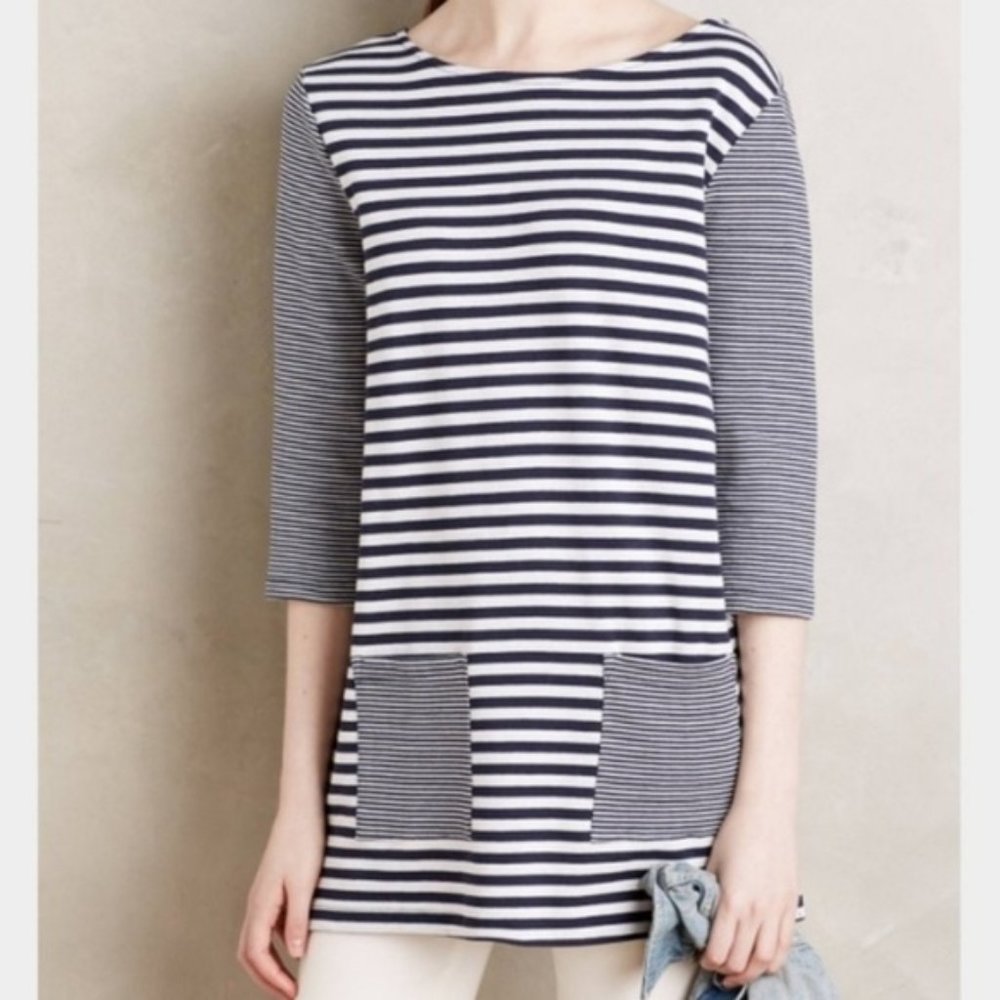 Amour Vert Anthro striped tunic top, Medium